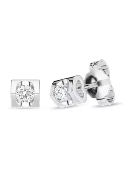 Lab Created 1/6 Ct.t.w. Diamond Heart Barrel Studs in 10KW