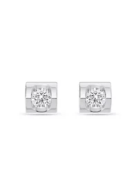 Lab Created 1/6 Ct.t.w. Diamond Heart Barrel Studs in 10KW