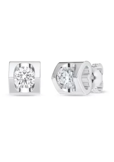 Lab Created 1 Ct.t.w. Diamond Heart Barrel Studs in 10KW