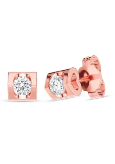 Lab Created 1/5 Ct.t.w. Diamond Heart Barrel Studs in 10KR