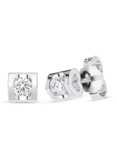 Lab Created 1/5 Ct.t.w. Diamond Heart Barrel Studs in 10KW