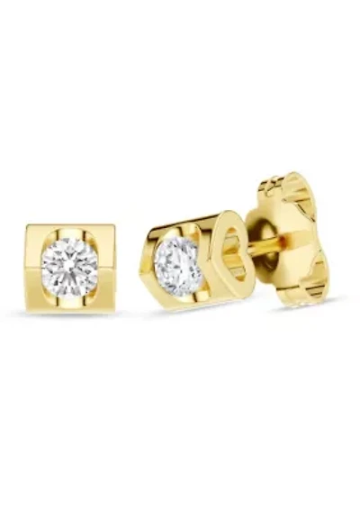 Lab Created 1/5 Ct.t.w. Diamond Heart Barrel Studs in 10KY