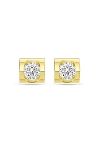 Lab Created 1/5 Ct.t.w. Diamond Heart Barrel Studs in 10KY