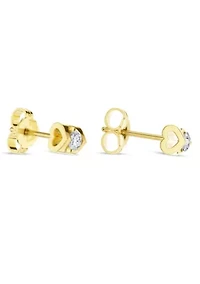 Lab Created 1/5 Ct.t.w. Diamond Heart Barrel Studs in 10KY