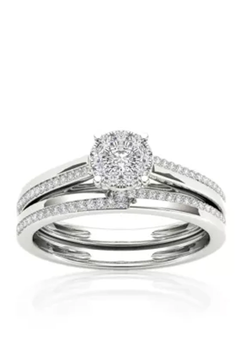 1/3 ct. t.w. Diamond Engagement Ring Set 10k White Gold