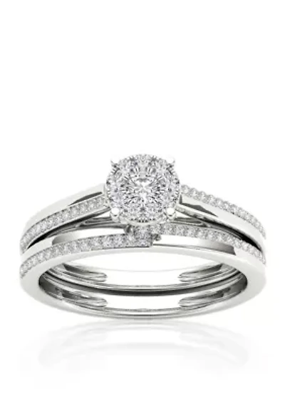 1/3 ct. t.w. Diamond Engagement Ring Set 10k White Gold