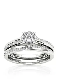 1/3 ct. t.w. Diamond Engagement Ring Set 10k White Gold