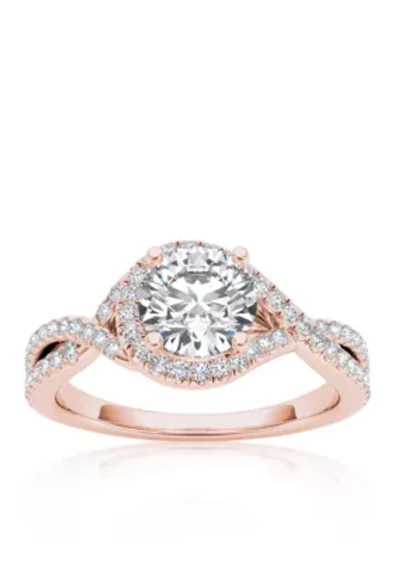 1 1/4 ct. t.w. Diamond Twist Engagement Ring 14k Rose Gold