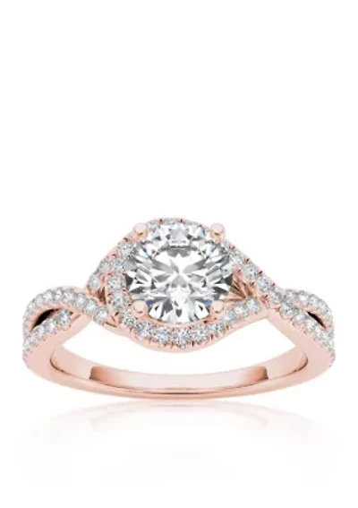 1 1/4 ct. t.w. Diamond Twist Engagement Ring 14k Rose Gold
