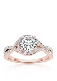 1 1/4 ct. t.w. Diamond Twist Engagement Ring 14k Rose Gold