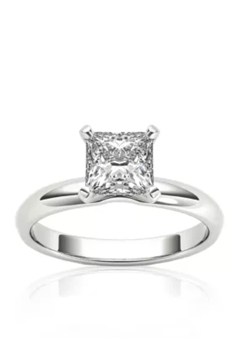 1 ct t.w. Princess Cut Solitaire Engagement Ring in 14k White Gold