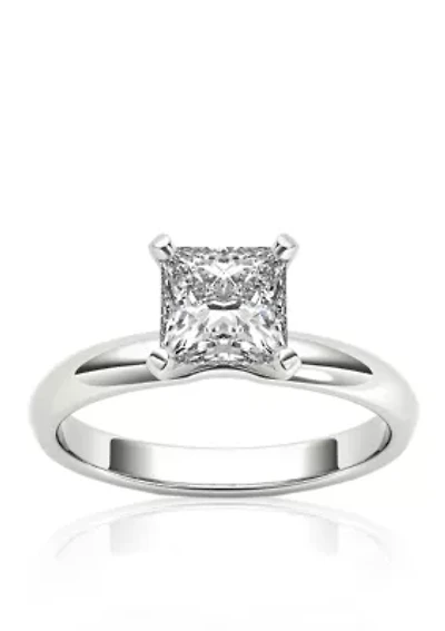 1 ct t.w. Princess Cut Solitaire Engagement Ring in 14k White Gold
