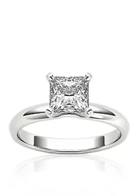 1 ct t.w. Princess Cut Solitaire Engagement Ring in 14k White Gold