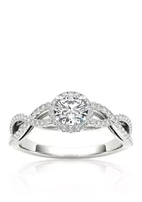 3/4 ct. t.w. Halo Diamond Engagement Ring in 14k White Gold