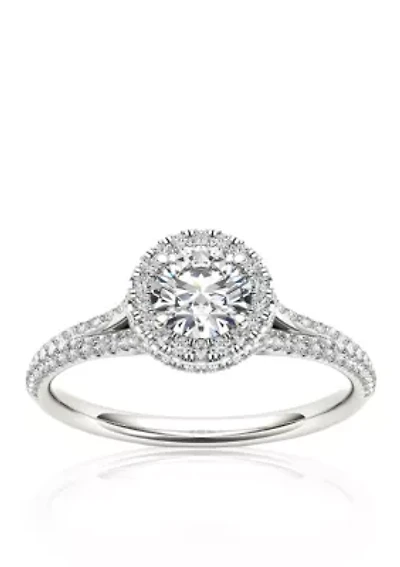 1 ct. t.w. Halo Diamond Engagement Ring 14k White Gold