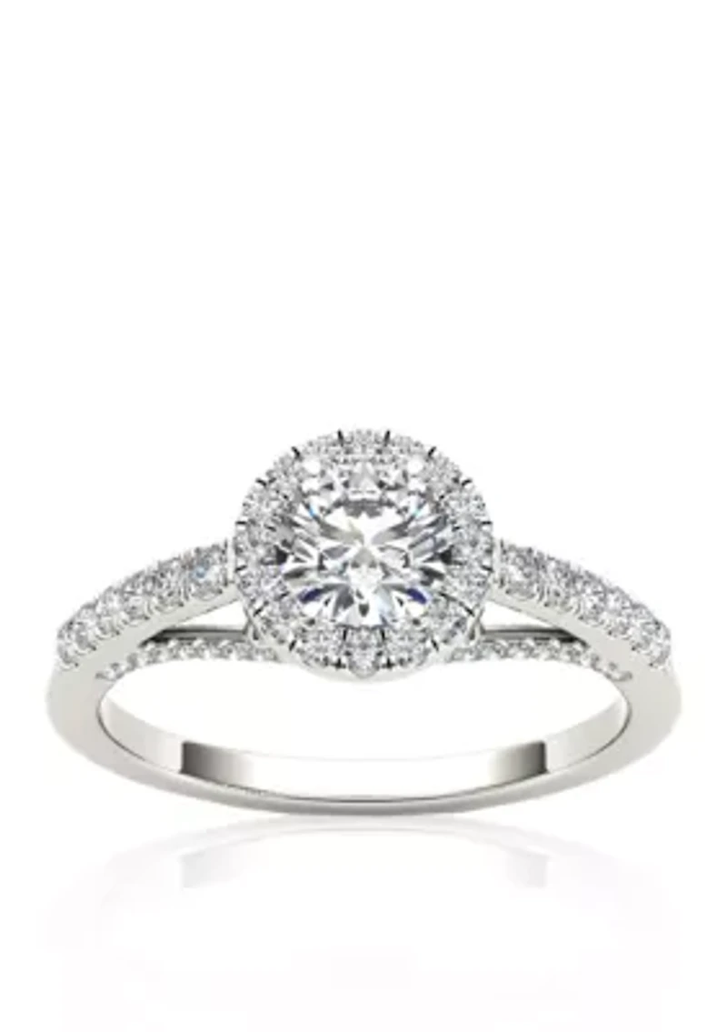 3/4 ct.t.w. Halo Diamond Engagement Ring 14k White Gold