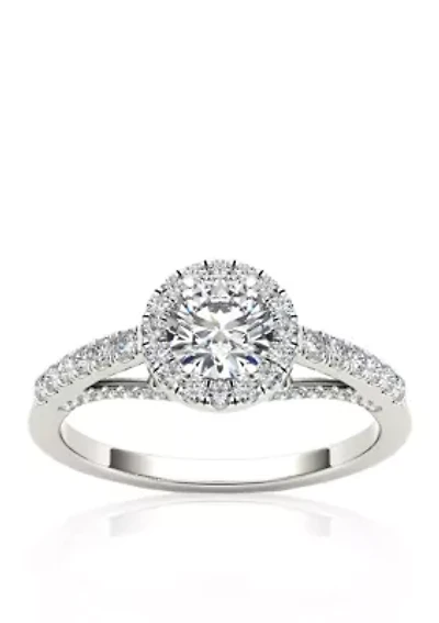3/4 ct.t.w. Halo Diamond Engagement Ring 14k White Gold