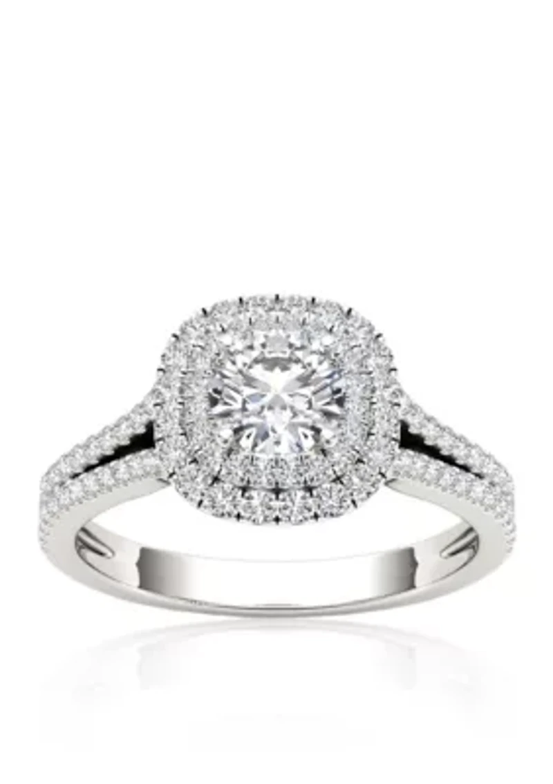 1 1/6 ct. t.w. Diamond Double Halo Engagement Ring 14k White Gold