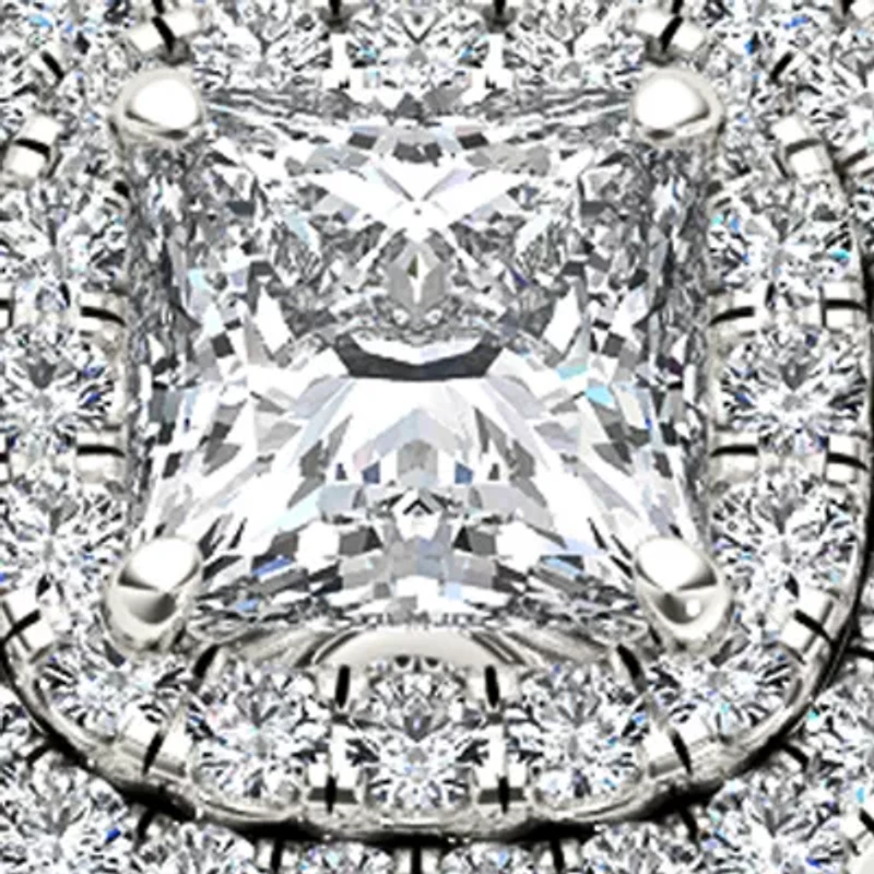 1 1/10 ct. t.w. Diamond Double Halo Engagement Ring 14k White Gold