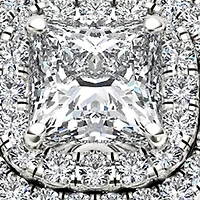 1 1/10 ct. t.w. Diamond Double Halo Engagement Ring 14k White Gold
