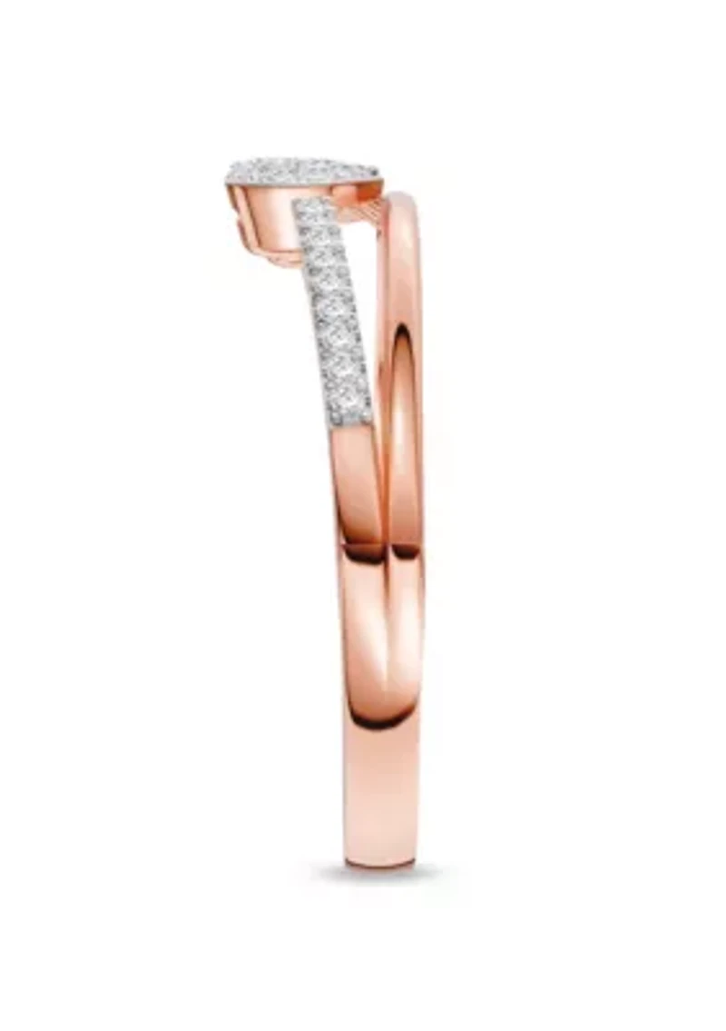 1/10 Ct.t.w. Diamond Heart Ring in Rose Gold plated Sterling Silver