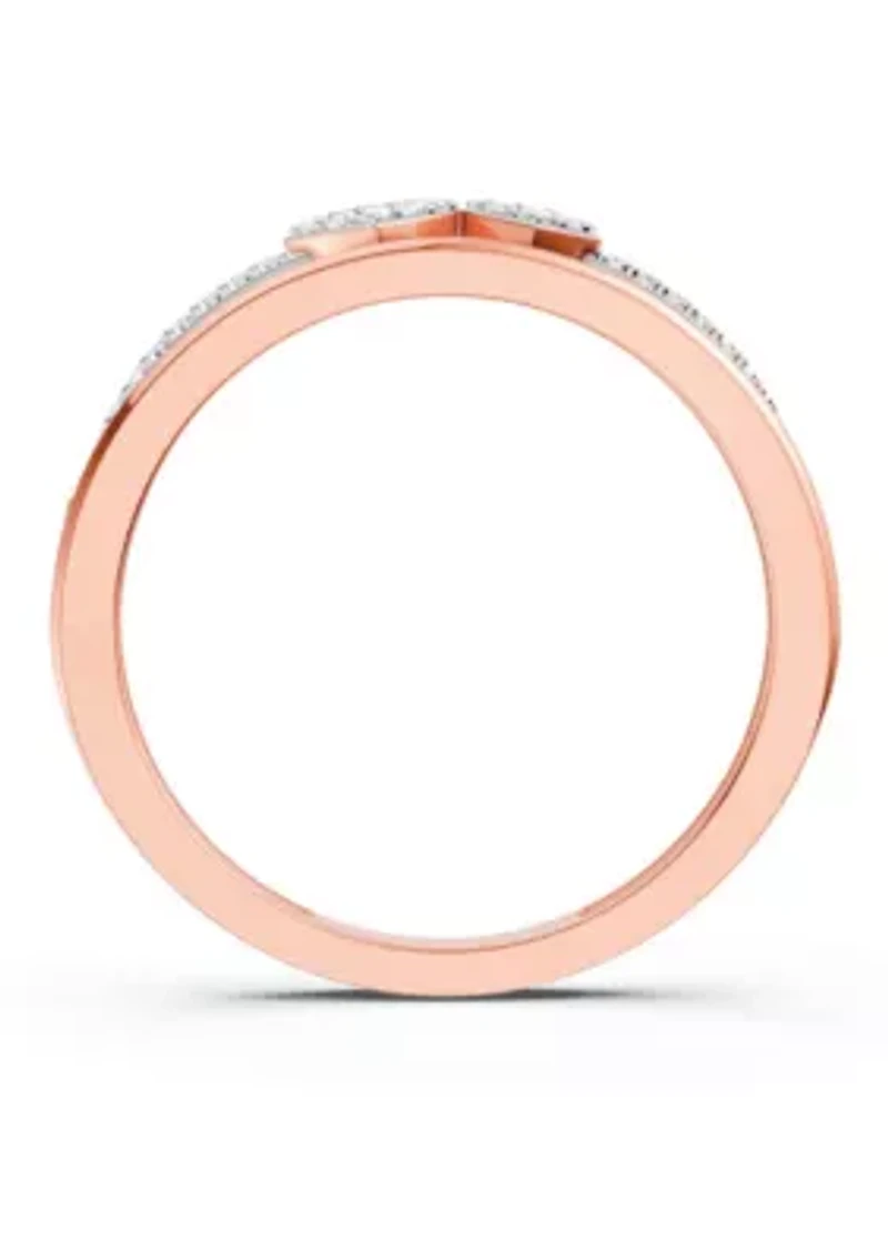 1/10 Ct.t.w. Diamond Heart Ring in Rose Gold plated Sterling Silver