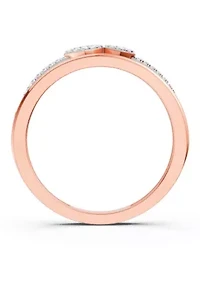 1/10 Ct.t.w. Diamond Heart Ring in Rose Gold plated Sterling Silver