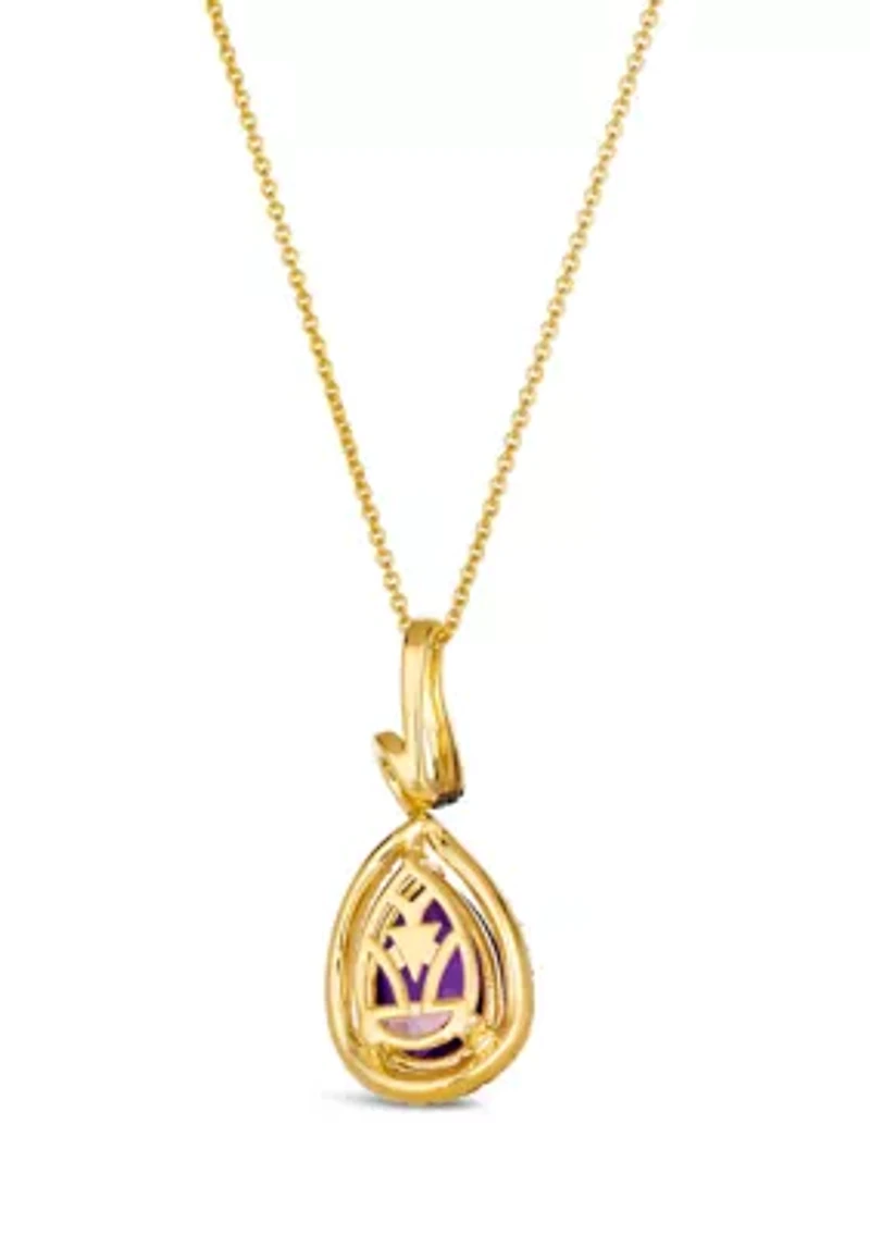  Pendant Necklace featuring 2.2 ct. t.w. Grape Amethyst™, 1/4 ct. t.w. Nude Diamonds™, 1/20 ct. t.w. Chocolate Diamonds®  in 14K Honey Gold™