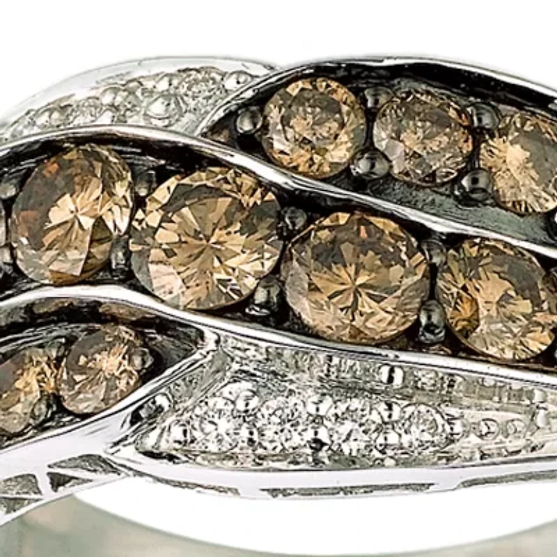 Chocolate Diamond® and Vanilla Diamond™ Ring in 14k Vanilla Gold™