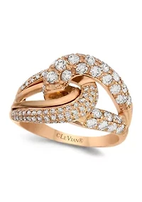 1.33 ct. t.w. Vanilla Diamonds® Knot Ring in Rose Gold Tone Metal