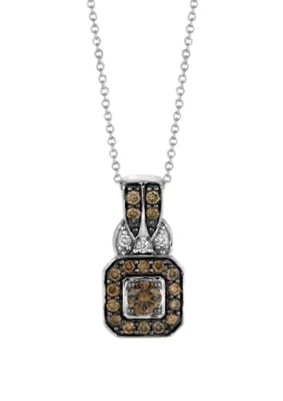 Chocolatier® 1/2 ct. t.w. Chocolate Diamonds® and 0.04 ct. t.w. Vanilla Diamonds Pendant Necklace in 14k Vanilla Gold®