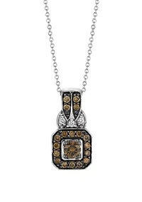 Chocolatier® 1/2 ct. t.w. Chocolate Diamonds® and 0.04 ct. t.w. Vanilla Diamonds Pendant Necklace in 14k Vanilla Gold®