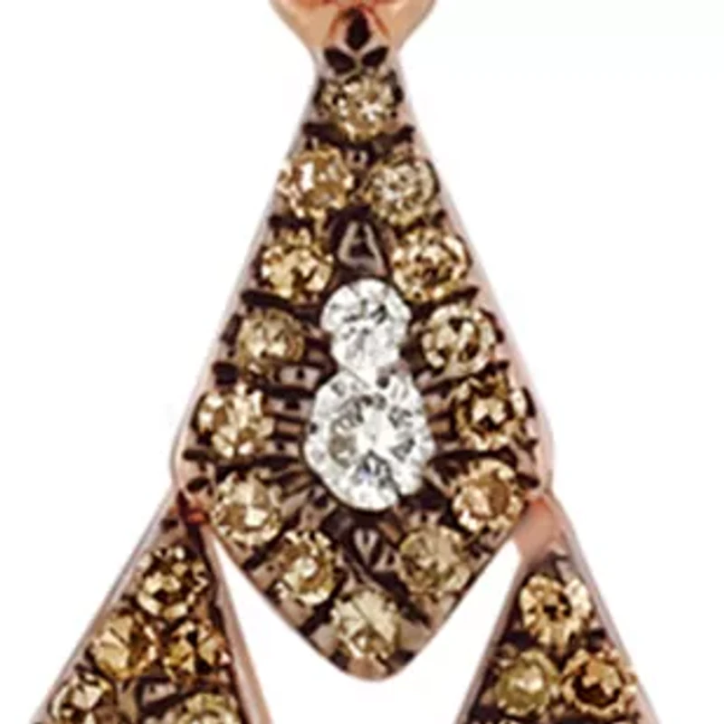 Earrings featuring 1/2 ct. t.w. Vanilla Diamonds®, 3/4 ct. t.w. Chocolate Diamonds®  in 14K Strawberry Gold®