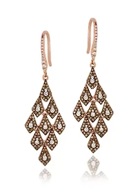 Earrings featuring 1/2 ct. t.w. Vanilla Diamonds®, 3/4 ct. t.w. Chocolate Diamonds®  in 14K Strawberry Gold®