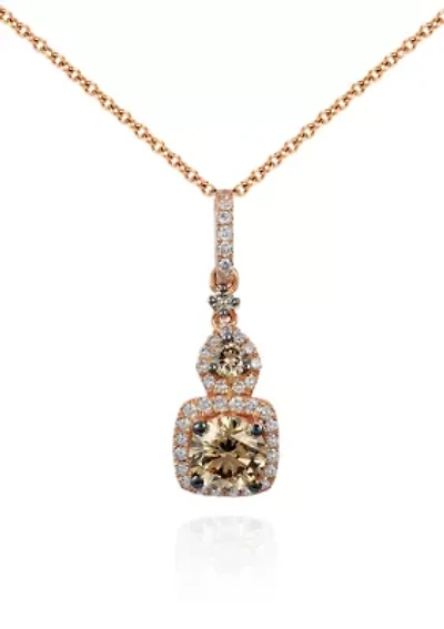Chocolate Diamond® and Vanilla Diamond® Pendant in 14k Strawberry Gold®