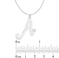 Initial Engraved Pendant Necklace Heart