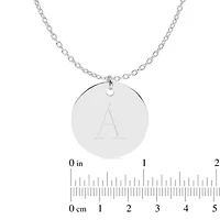 Initial Engraved Disc Pendant Necklace