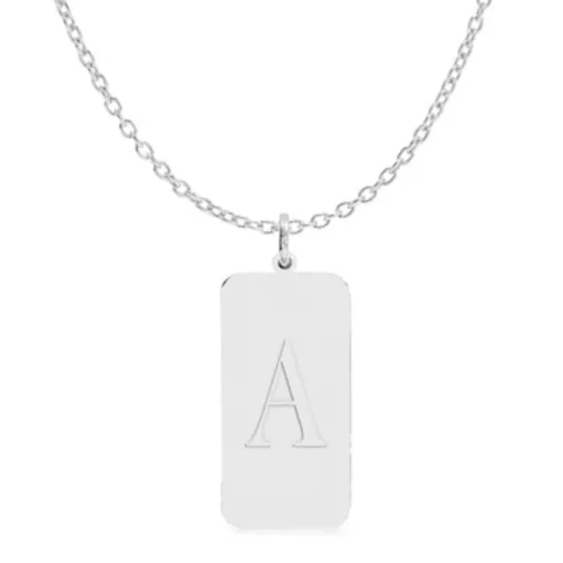 Initial Engraved Pendant Necklace