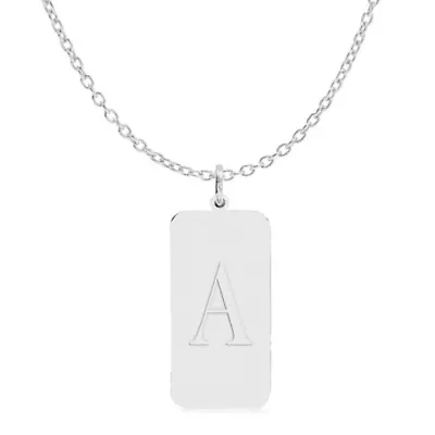 Initial Engraved Pendant Necklace