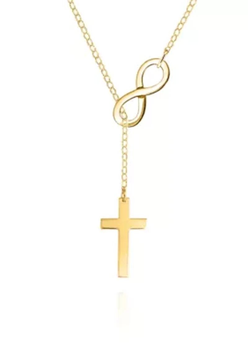 10k Yellow Gold Infinity Cross Pendant