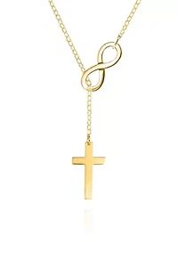 10k Yellow Gold Infinity Cross Pendant