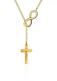 14k Yellow Gold Infinity Cross Necklace