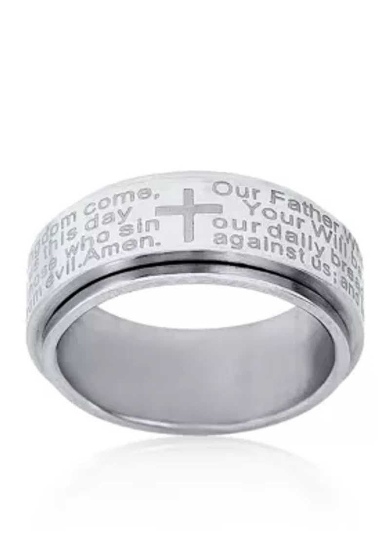 Men's Stainless Steel Lord's Prayer Ring