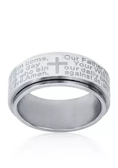 Men's Stainless Steel Lord's Prayer Ring