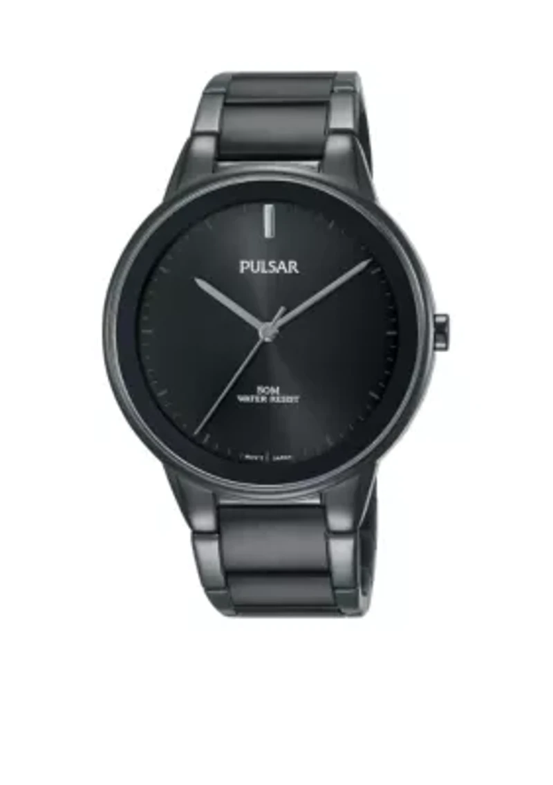 Men's Black Stainless Steel Watch