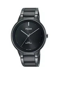 Men's Black Stainless Steel Watch