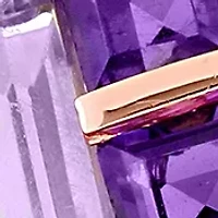Amethyst and White Topaz Semi-Eternity Ring 10K Rose Gold