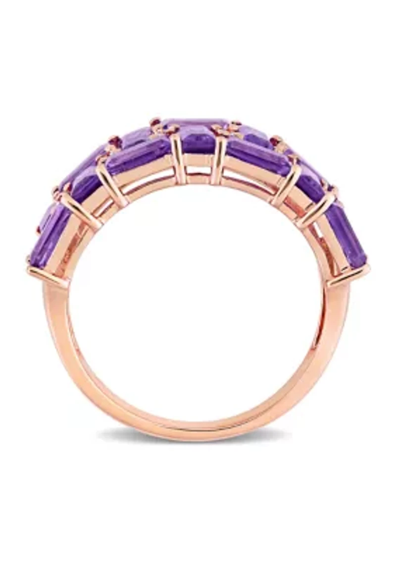 2.8 ct. t.w. Amethyst and 1/10 Diamond Brick Mosaic Ring 10K Rose Gold