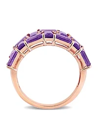 2.8 ct. t.w. Amethyst and 1/10 Diamond Brick Mosaic Ring 10K Rose Gold
