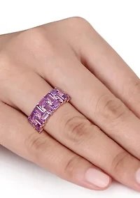 2.8 ct. t.w. Amethyst and 1/10 Diamond Brick Mosaic Ring 10K Rose Gold